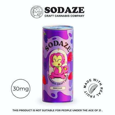Sodaze Cannabis Craft Soda | Berry Haze | 30mg