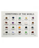Identification Chart - 20 Assorted Gemstones of the WORLD