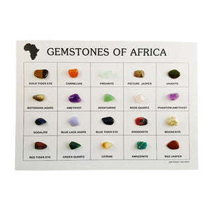 Identification Chart - 20 Assorted Gemstones of AFRICA