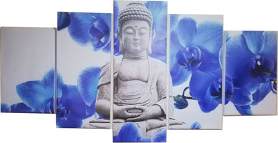 Wall Art - Buddha Blue Orchid - 5 Piece Set