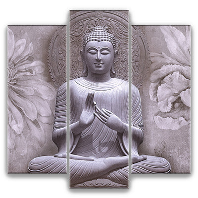 Wall Art - Grey Buddha - 3 Piece Set