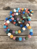 Bracelet - Colorful Lava - 8mm Bead