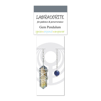 POD - Pendulum - Labradorite - Silver Plated Wire Wrap