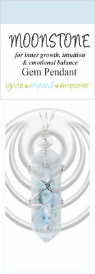 POD - Pendant - Moonstone - Silver Plated Wire Wrap