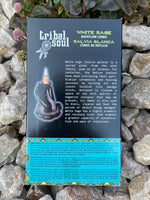 * Tribal Soul - Backflow Incense - Large Cones  - White Sage - Box of 12 Cones - NEW